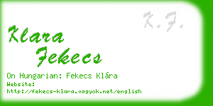 klara fekecs business card