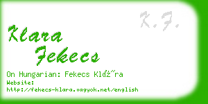 klara fekecs business card